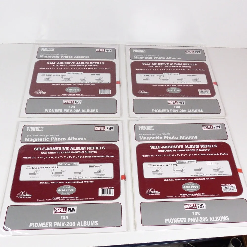 LOT OF 4 Packages Pioneer Magnetic Photo Album REFILL Pages X Pando PMV 206